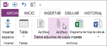 Insertar un archivo en sus notas a modo de datos adjuntos