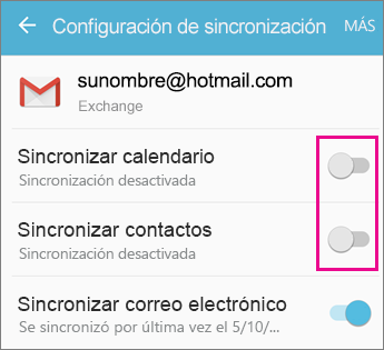 Sincronización habilitada