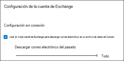 Mover el control deslizante a Todo para descargar todo el correo electrónico de Outlook al exportar correo electrónico