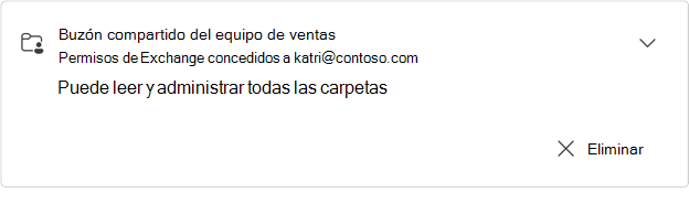 Tarjeta de buzón compartido del equipo de ventas expandido