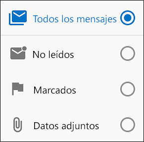 Seleccione cómo desea filtrar los mensajes