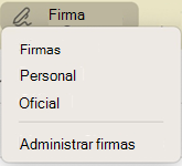 Outlook para Mac opción Firma del mensaje
