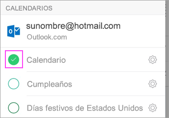 Comprobar la sincronización del calendario