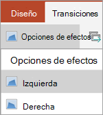Opciones de efectos