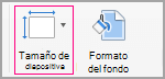 Hacer clic en Tamaño de la diapositiva