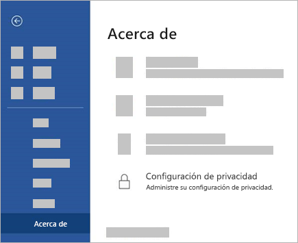 Captura de pantalla que muestra la opción Configuración de privacidad en el modo de edición