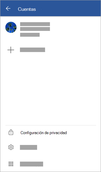 Captura de pantalla que muestra la opción Configuración de privacidad en Android