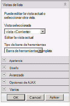 Menú Elemento web