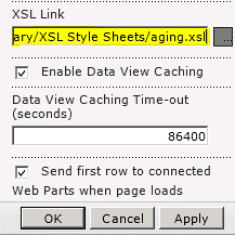 Vínculo del archivo XSL pegado en