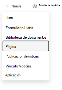 Crear un punto de entrada de página