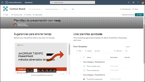 Ejemplo de página de destino