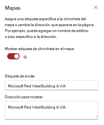 Editar etiqueta y dirección de pin