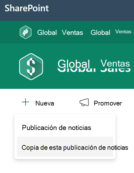 Hacer una copia de la publicación de noticias