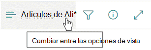 El menú de opciones Cambiar de vista.