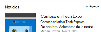 Captura de pantalla que muestra el vínculo Agregar