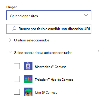 Seleccionar sitios