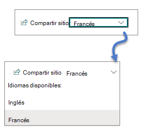 Lista desplegable de idiomas