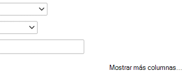 Si necesita agregar otra entrada a la definición del filtro, seleccione Mostrar más columnas.