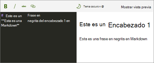 Elemento web Markdown