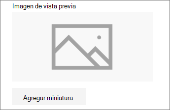 Haga clic en Agregar una miniatura o Cambiar para agregar o editar la imagen