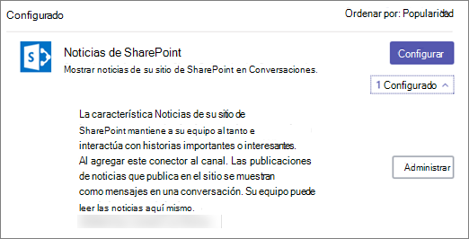 Cuadro de diálogo Conector de noticias