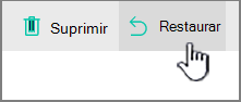 Botón Restaurar de SharePoint Online resaltado