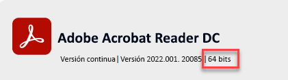 Acerca de la información de la versión de Adobe.