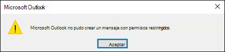 Error de correo electrónico cifrado en Outlook