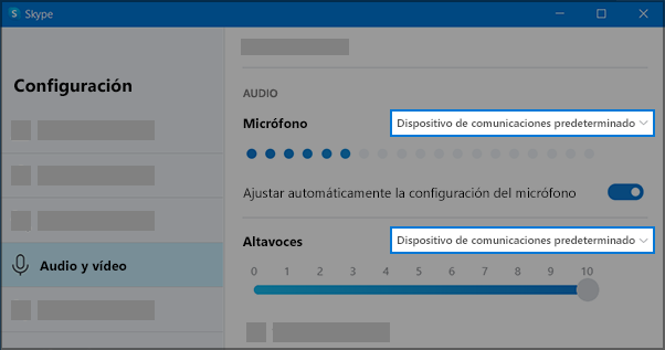 Configuración de Skype