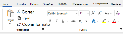 Dar formato al texto en Word