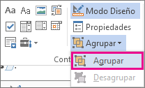controles para agrupar de modo programador