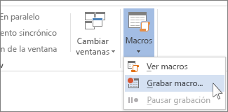 Comando Grabar macro