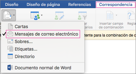 correo electrónico de combinación de correspondencia