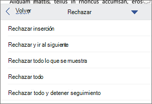 Rechazar marcas de revisión