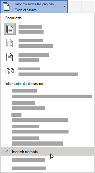 Opción Imprimir marcas