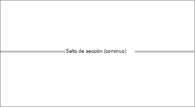 Muestra un salto de sección en un documento