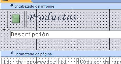 informe en vista Diseño con salto de página