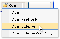 Abrir un archivo en modo exclusivo