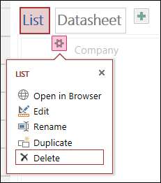 Menú Configuración con Abrir en el explorador, Editar, Cambiar el nombre, Duplicar y Eliminar