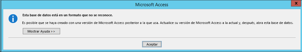 Formato no reconocido