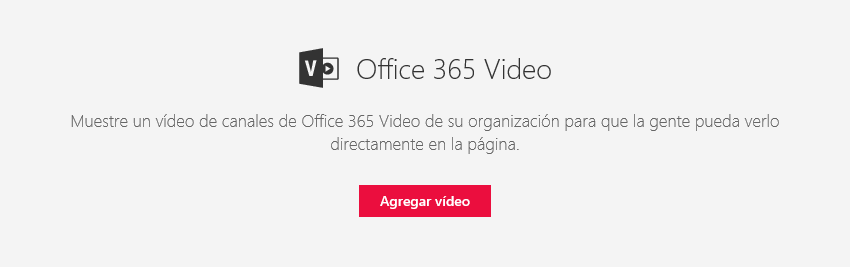 Captura de pantalla del cuadro de diálogo Agregar vídeo de Office 365 en SharePoint.