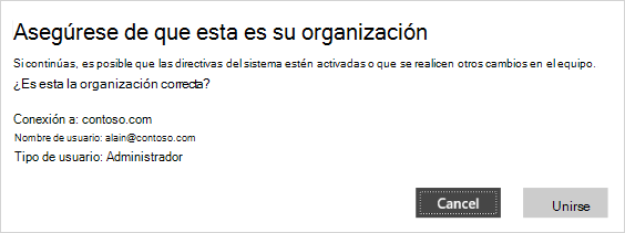 Asegúrese de que esta es la pantalla de verificación de su organización