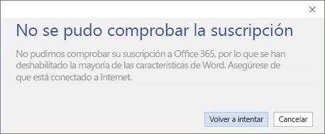 Captura de pantalla del mensaje de error Couldnt Verify Subscription