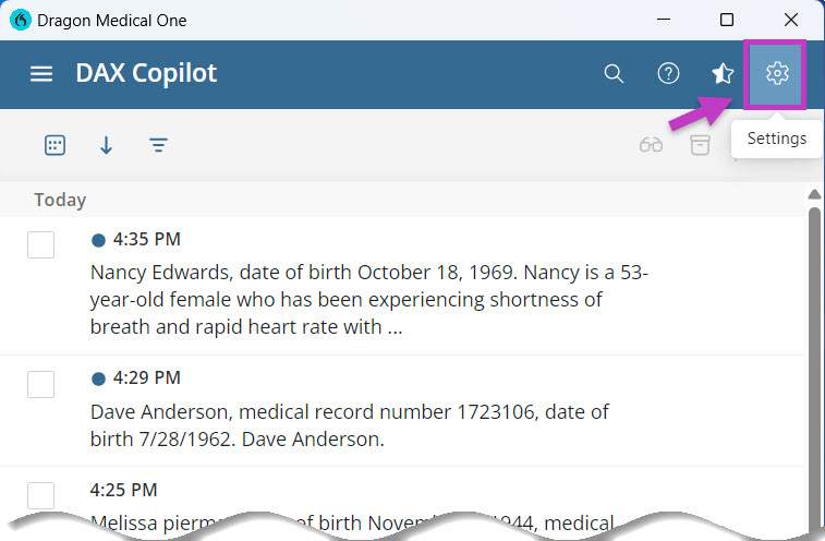 Image highlights setting menu shown as a gear icon