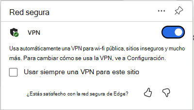 Captura de pantalla del botón de alternancia de VPN