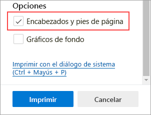 Seleccionar encabezados y pies de página