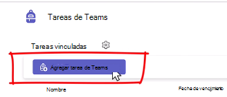 Agregar tarea de Teams