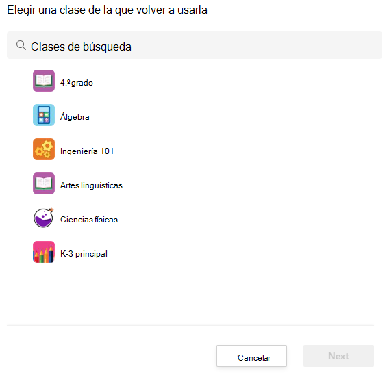 elegir clase