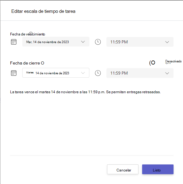 editar escala de tiempo de tarea