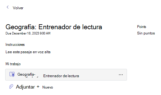 Captura de pantalla que muestra la calificación